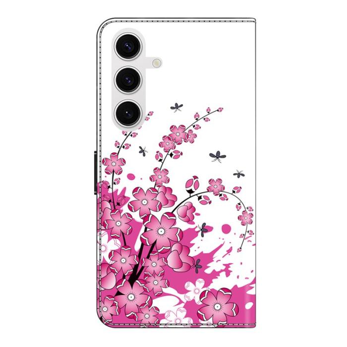 OEM - Samsung Galaxy S26 Plus Fodral PU Läder Med Ställ - Blomsterklänga