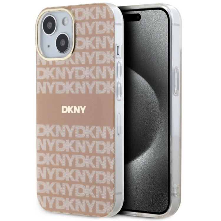 DKNY iPhone 15/14/13 Mobilskal Magsafe IML Mono & Stripe - Rosa | 2353 | AlltMobil
