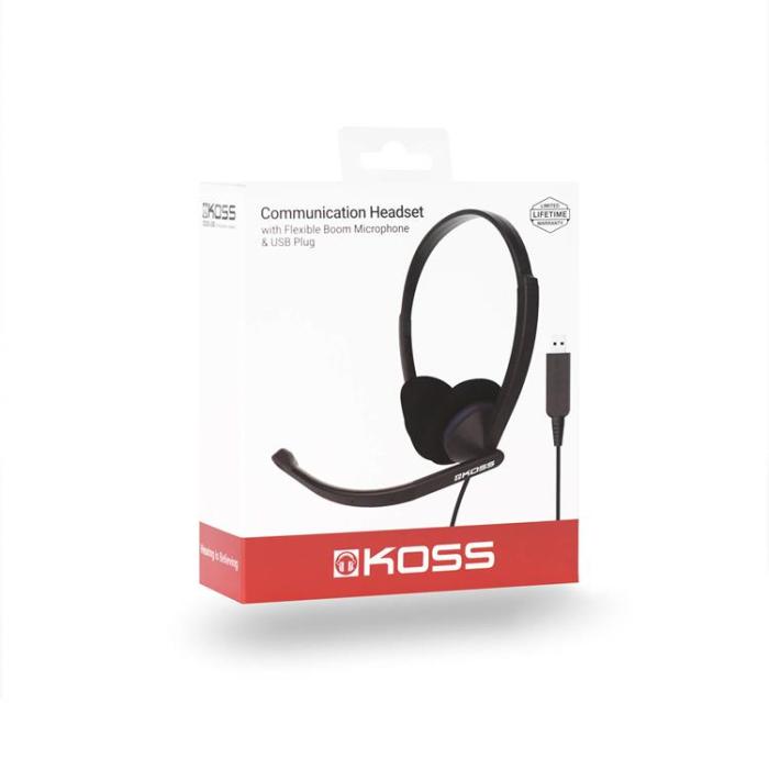 Koss - KOSS Headset CS200-USB On-Ear Mic - Svart