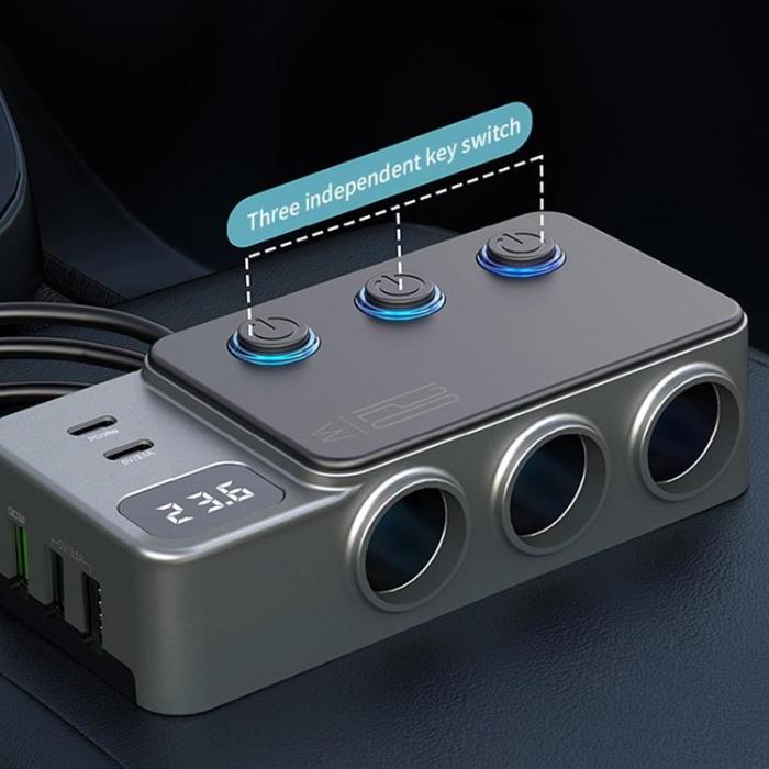 OEM - Billaddare 35W Snabbladdande med Cigarettändaradapter 120W 5 USB-portar