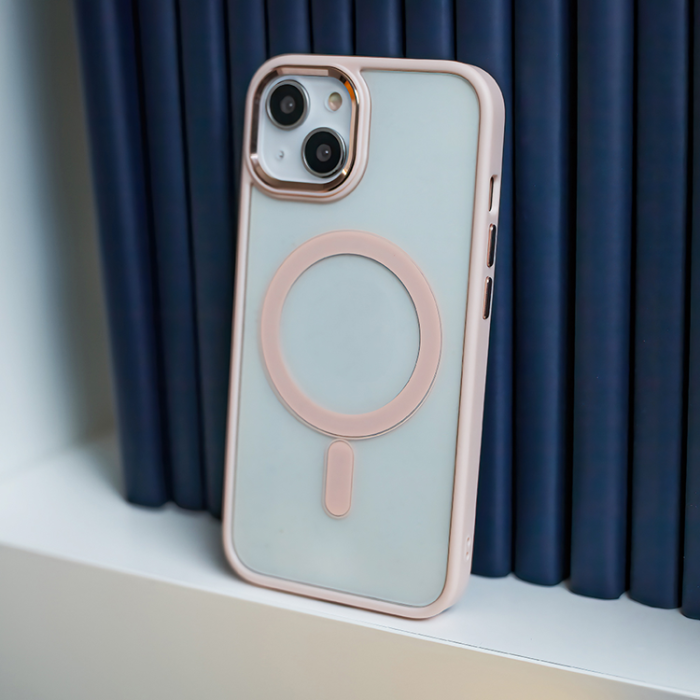 OEM - iPhone 15 Mobilskal MagSafe Satin Clear - Rosa