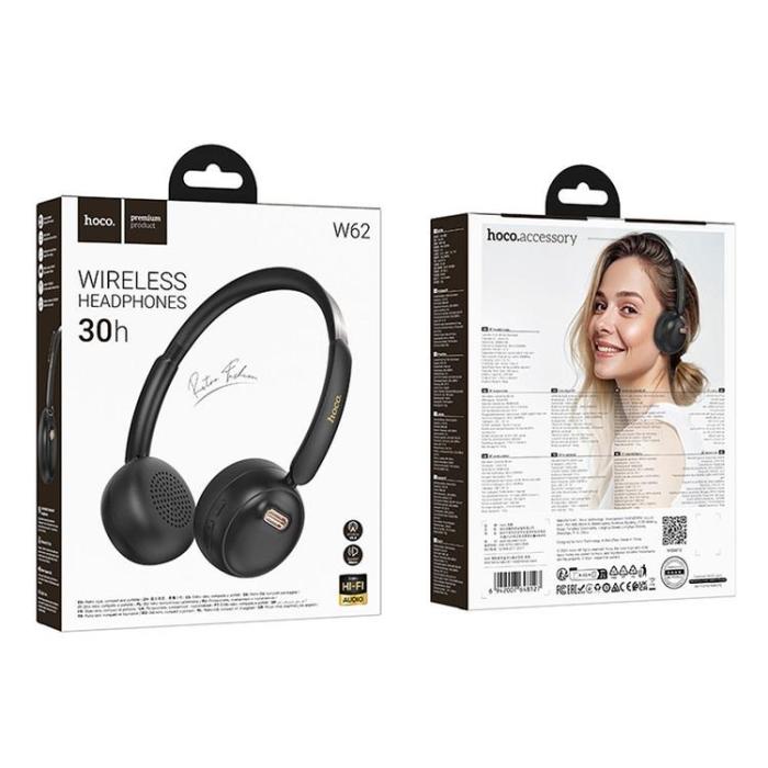 Hoco - Hoco On-Ear Hörlurar Trådlösa Bluetooth W62 - Svart