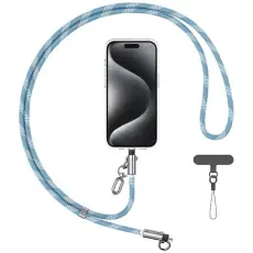 USAMS - USAMS USB-C Till Lightning Kabel 1.2m Lanyard - Bl&aring;