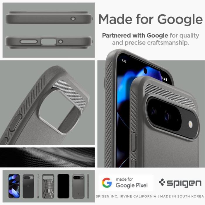 Spigen - Spigen Google Pixel 9/9 Pro Mobilskal Rugged Aromor - Grå