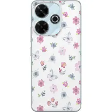 Gustaf - Mobilskal till Xiaomi Redmi 13 med Blommor och fj&auml;rillar