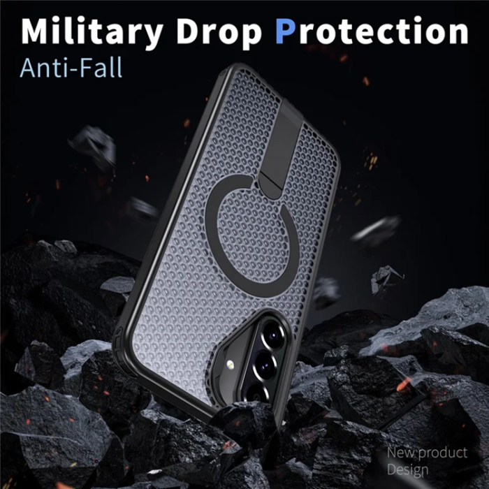 A-One Brand - Galaxy A36 5G Mobilskal Magsafe Grid Texture - Svart