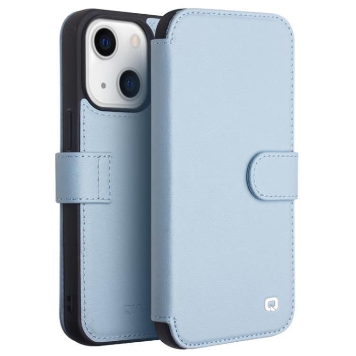 QIALINO - Qialino Äkta Läder Fodral iPhone 13 - Blå