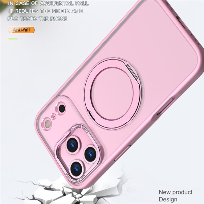 A-One Brand - iPhone 17 Pro Mobilskal MagSafe TPU + Acrylic Kickstand - Rosa