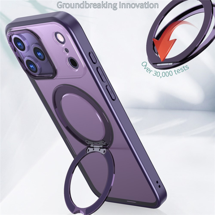 A-One Brand - iPhone 17 Pro Mobilskal MagSafe TPU + Acrylic Kickstand - Lila