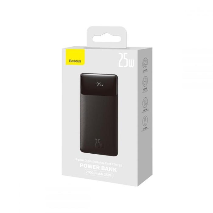 BASEUS - Baseus Digital Display Powerbank 25W 20000 mAh - Svart