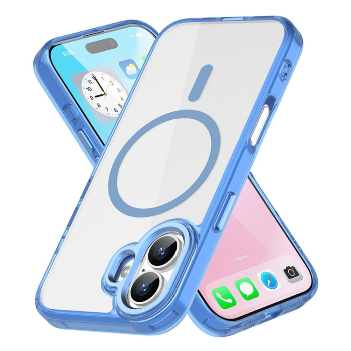 A-One Brand - iPhone 17 Mobilskal MagSafe TPU+PC Transparent - Blå