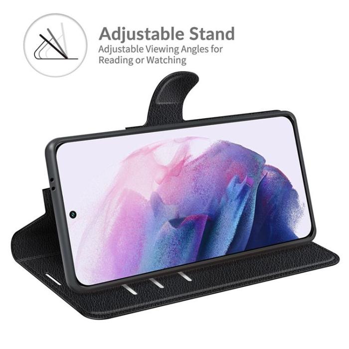 A-One Brand - Litchi Magnetic Fodral Galaxy S22 5G - Svart