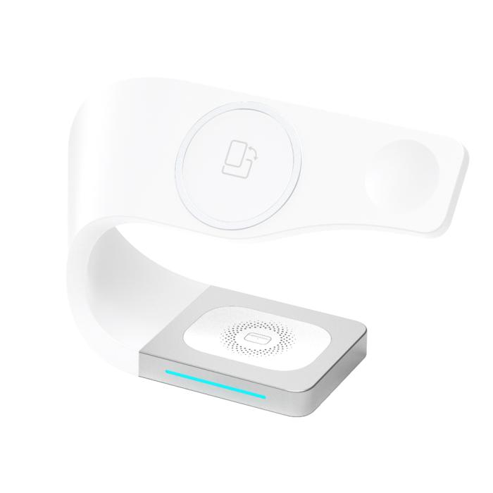 UTGATT1 - [3in1] Magsafe Trådlös Laddare iPhone - Apple Watch - AirPods - Metal Vit