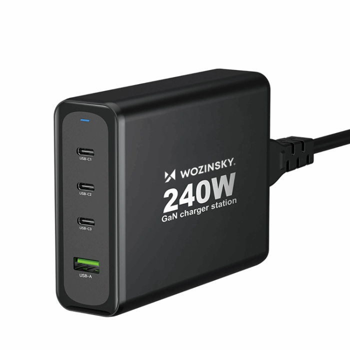 Wozinsky - Wozinsky Väggladdare USB-A/3 x USB-C 240W GaN - Svart