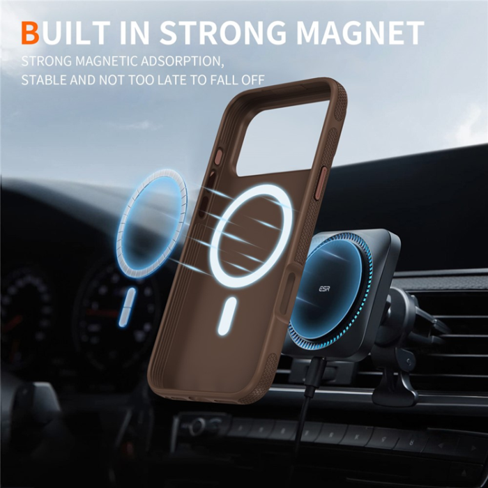 A-One Brand - iPhone 17 Pro Max Mobilskal MagSafe PC + TPU Shockproof - Kaffe