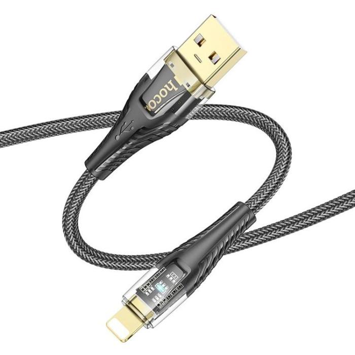 Hoco - HOCO USB-A till Lightning Kabel 2.4A 1.2m U121 - Svart