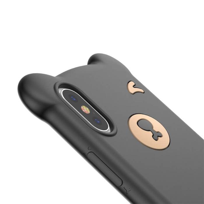 UTGATT5 - Baseus Bear Silikon skal iPhone XS Max Svart