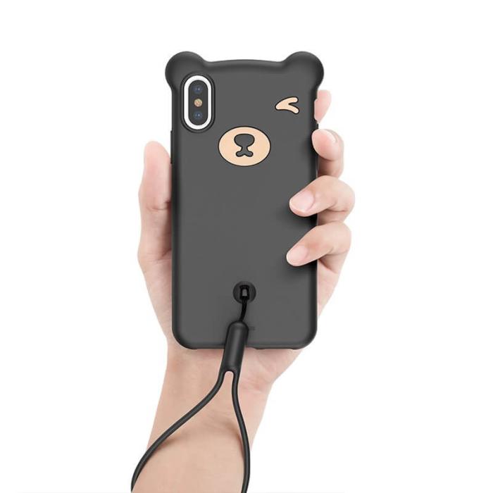 UTGATT5 - Baseus Bear Silikon skal iPhone XS Max Svart