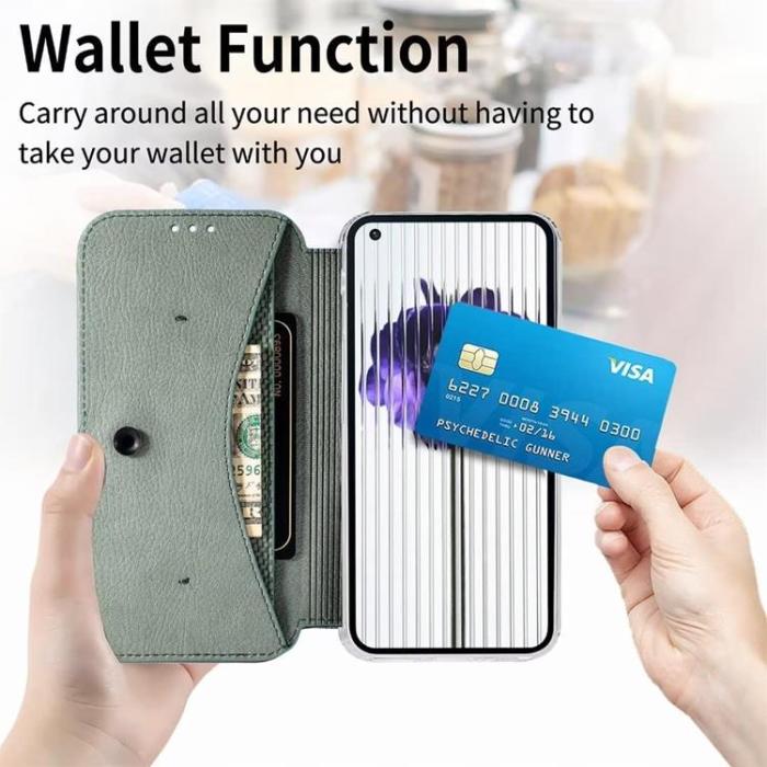 A-One Brand - Nothing Phone 1 Plånboksfodral Silikon Flip - Grön