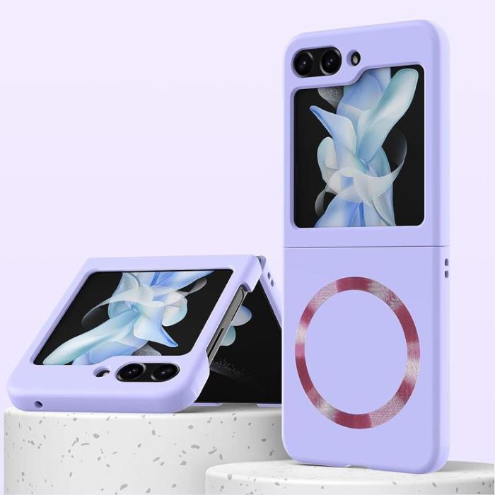 A-One Brand - Galaxy Z Flip 5 Mobilskal Magsafe Skinn-Touch - Lila