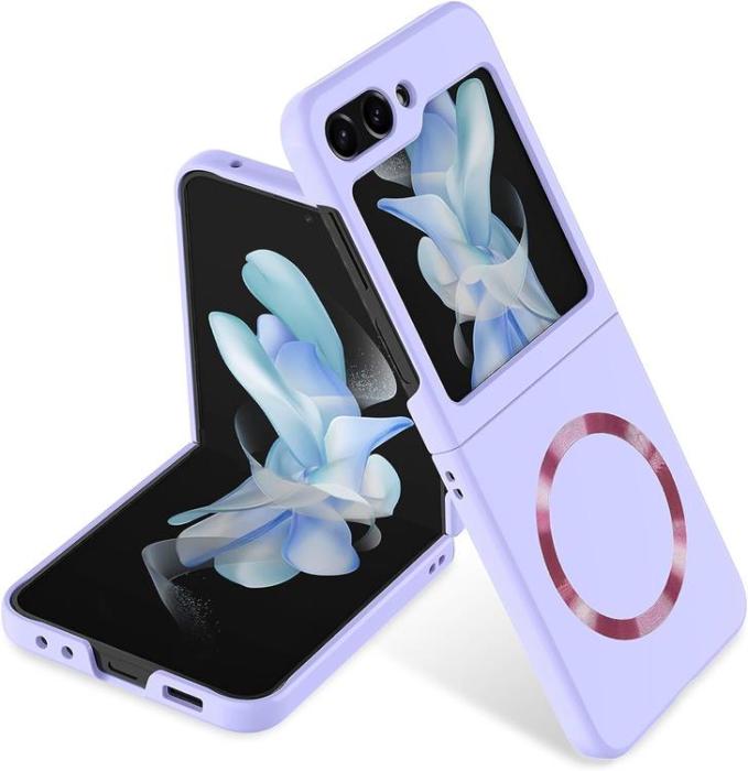 A-One Brand - Galaxy Z Flip 5 Mobilskal Magsafe Skinn-Touch - Lila