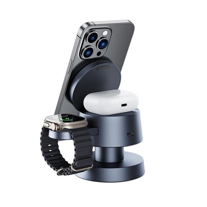 OEM - MagSafe Trådlös Laddare iPhone, Apple Watch, Airpods - X6 - Svart