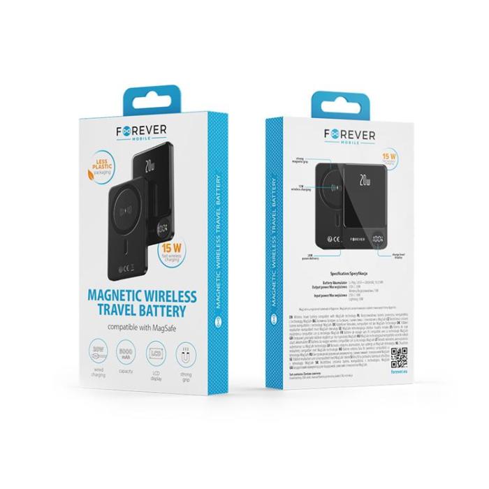 Forever - Forever Trådlös Powerbank 5000mAh MagSafe 20W MATB-200 - Svart