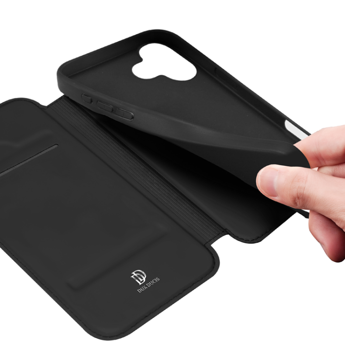 Dux Ducis - Dux Ducis iPhone 17 Plånboksfodral Skin Pro Läder - Svart