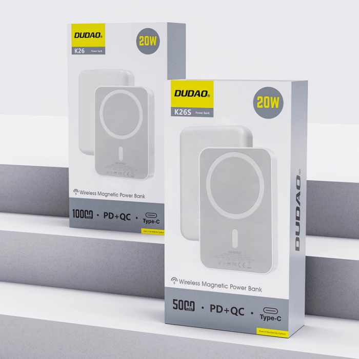 Dudao - Dudao MagSafe Powerbank 10000mAh 20W USB-A/USB-C - Vit