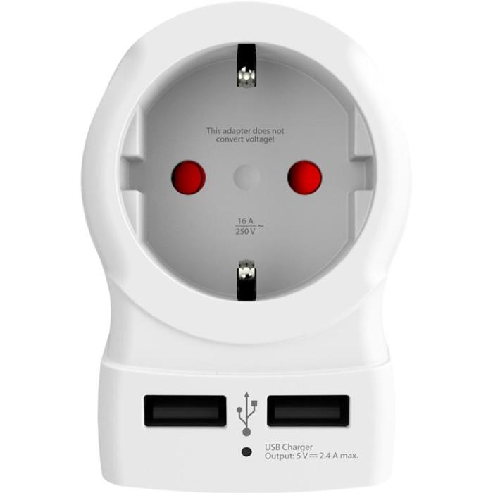SKROSS - SKross El-Adapter USB USA/JP mfl - Vit