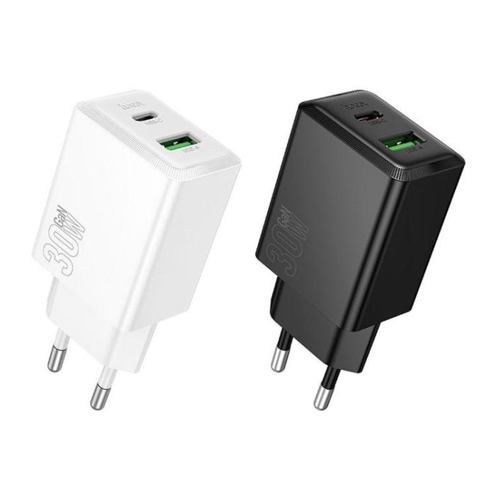 Hoco - Hoco Snabbladdare PD 30W USB-A USB-C QC3.0 AFC 3A N71 - Svart