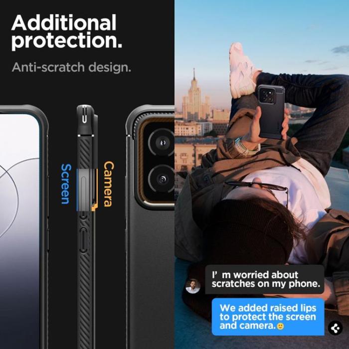 UTGATT - Spigen Xiaomi 14 Mobilskal Rugged Armor - Svart