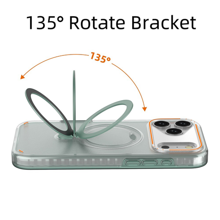 A-One Brand - iPhone 17 Pro Max Mobiskal MagSafe Med Kickstand TPU + PC - Clear