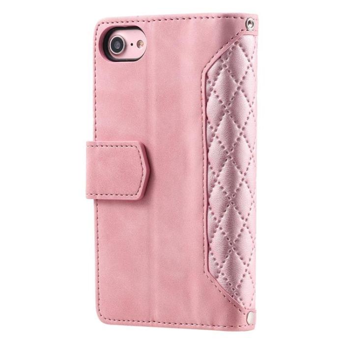 A-One Brand - iPhone 7/8/SE (2022/2020) Plånboksfodral Rhombus Grid - Rosa