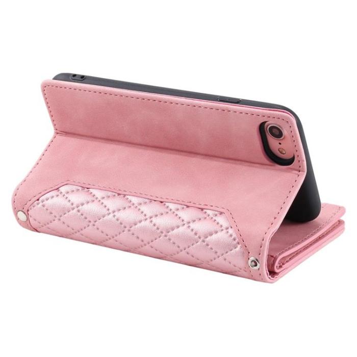 A-One Brand - iPhone 7/8/SE (2022/2020) Plånboksfodral Rhombus Grid - Rosa
