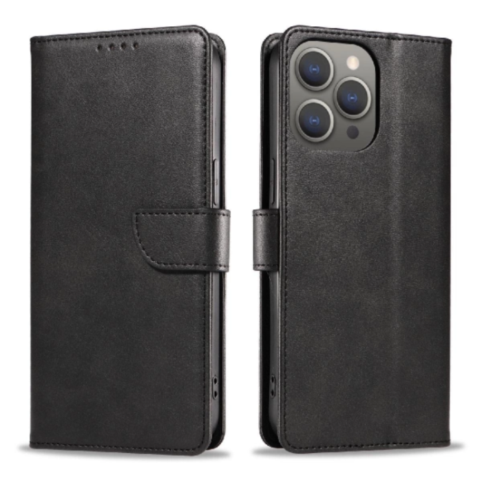 OEM - iPhone 16 Pro Max Plånboksfodral Läder - Svart