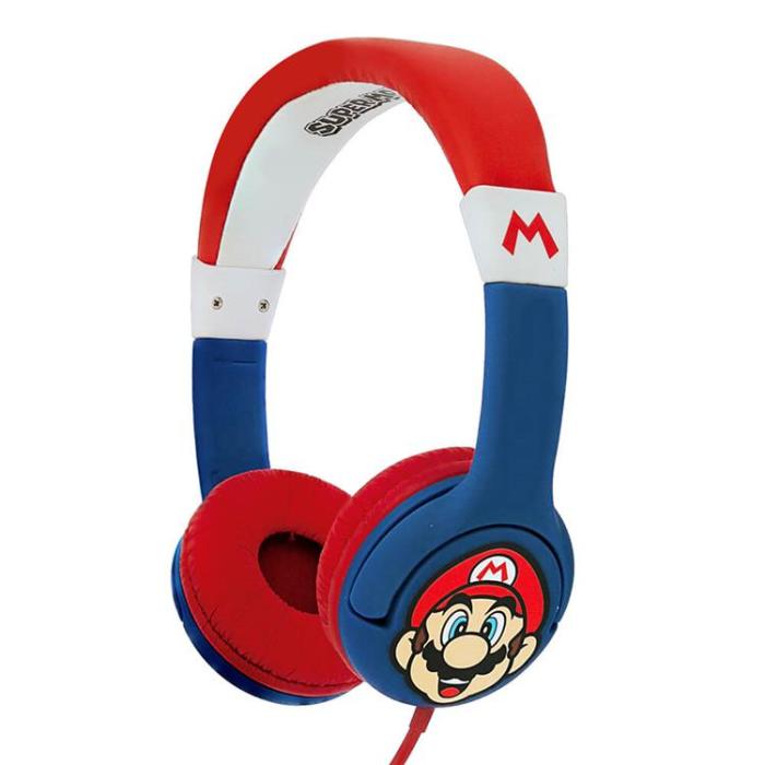 Super Mario - SUPER MARIO Hörlurar Junior On-Ear 85dB Mario - Blå / Röd