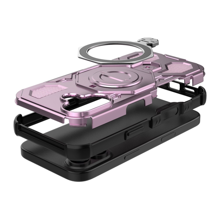 A-One Brand - iPhone 17 Mobilskal Rotating Kickstand - Rosa