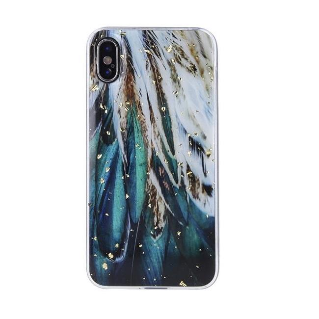 Galaxy A25 5G Mobilskal Guld Glam - Feathers | 2353 | AlltMobil