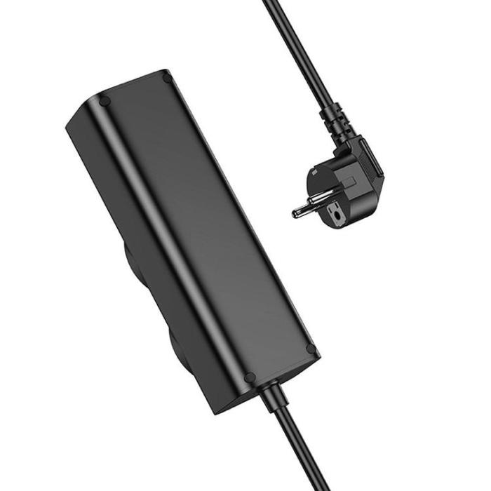 Hoco - Hoco Förlängningssladd 67W 2 uttag 3xTyp-C 1xUSB-A PD QC3.0 3A 2m - Svart