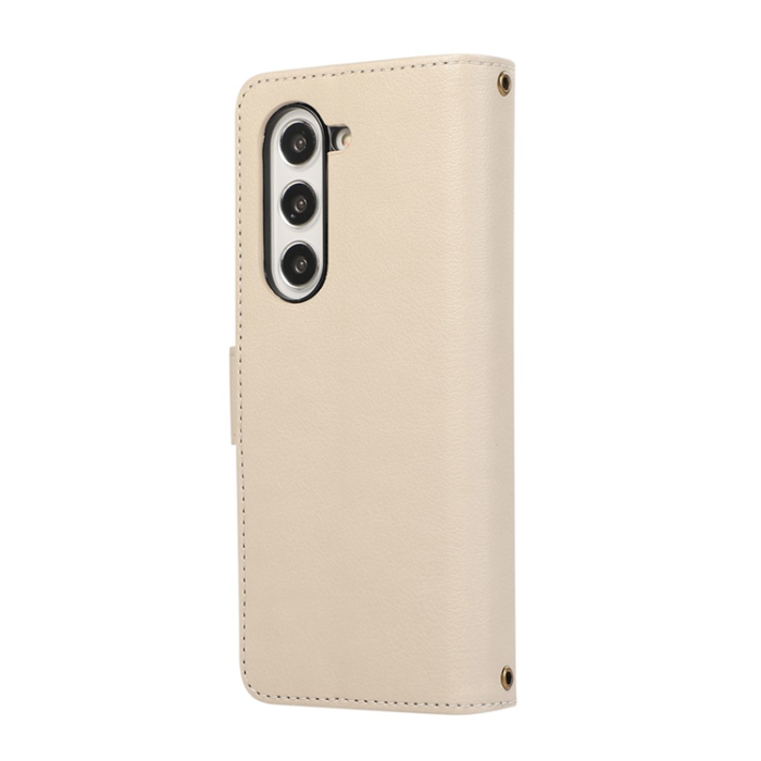 A-One Brand - Galaxy Z Fold7 Plånboksfodral Multi Zipper Läder - Beige