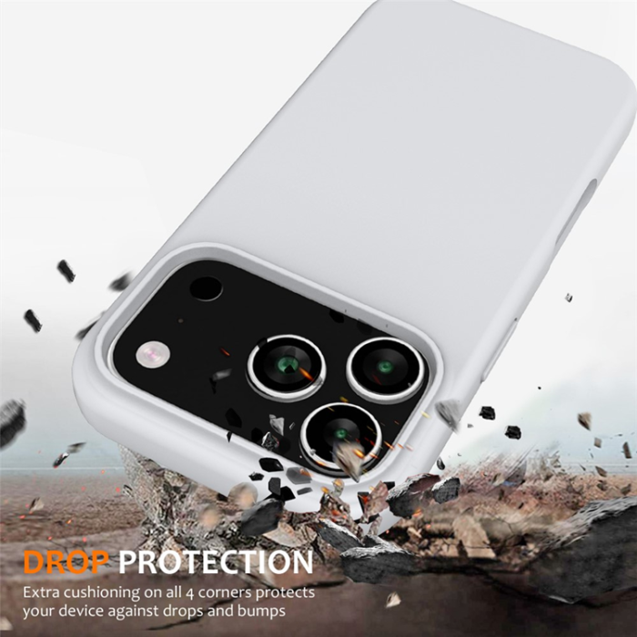 A-One Brand - iPhone 17 Pro Max Mobilskal MagSafe Silikon Anti-Drop - Vit