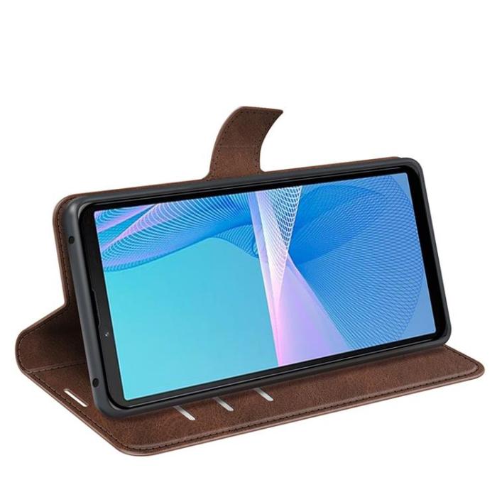 OEM - Sony Xperia 10 IV Plånboksfodral Flip Folio - Mörkbrun