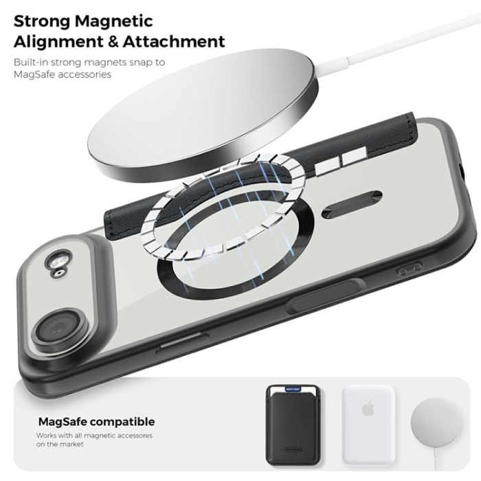 A-One Brand - iPhone 17 Air Plånboksfodral MagSafe RFID - Svart