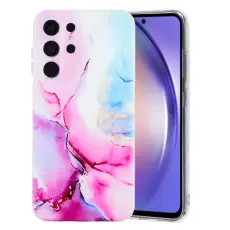 YIKATU - Mobilskal till Samsung Galaxy S26 Ultra Marmor M&ouml;nster TPU - Rosa + Bl&aring;