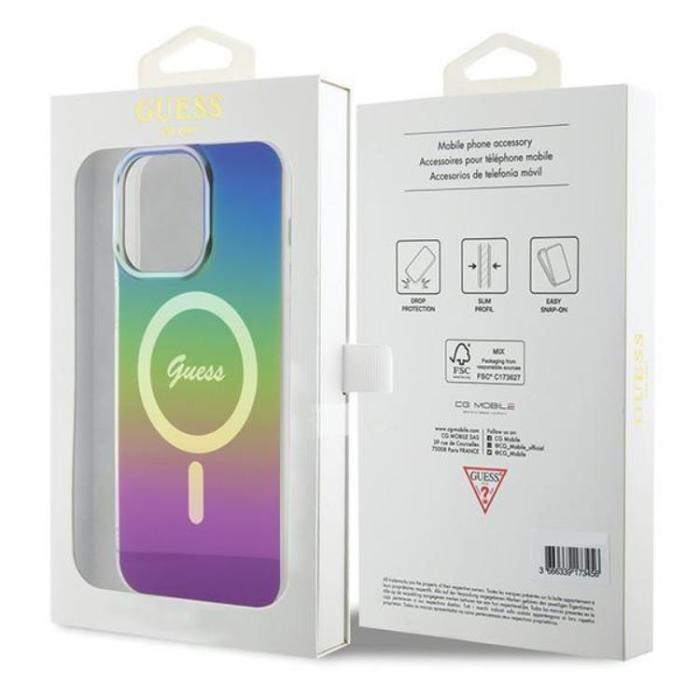 Guess - Guess iPhone 15 Pro Mobilskal Magsafe IML Iridescent - Svart