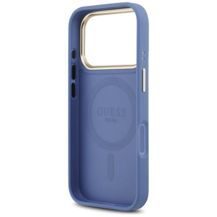 Guess - Guess iPhone 17 Pro Mobilskal MagSafe 4G PU Classic Logo - Blå