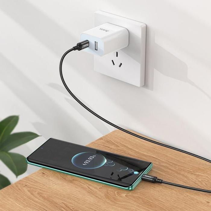Hoco - Hoco USB-C - USB-C 60W 3A Kabel 2m X89 - Svart