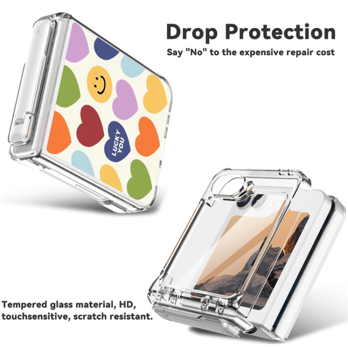 A-One Brand - GW181 Galaxy Z Flip 7 FE/Z Flip 6 Mobilskal Kickstand - Small Hearts
