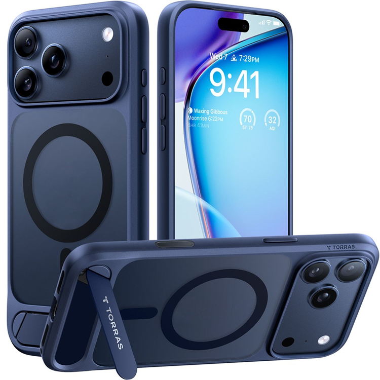 TORRAS Mobilskal till iPhone 17 Pro MagSafe Kickstand - Blå | 2353 | AlltMobil